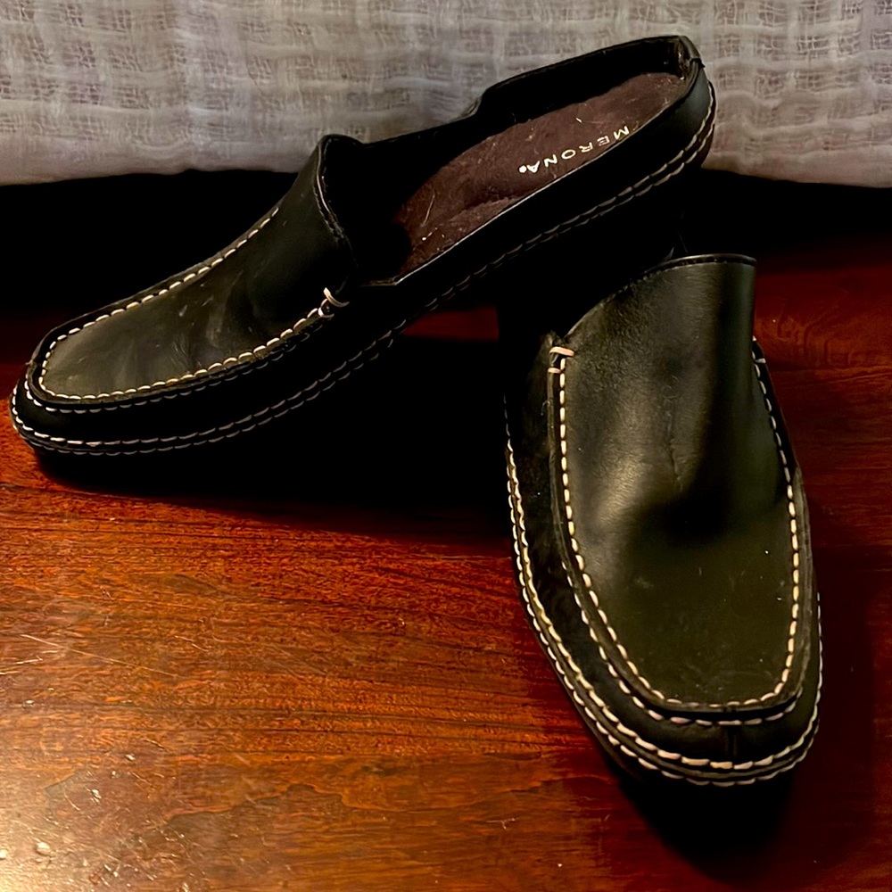 Black Slip on Kitten Heel Merona Shoes